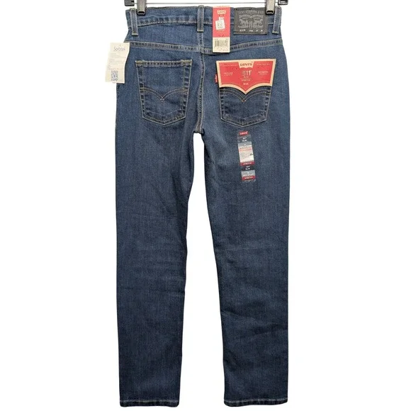NWT Levis 511 Slim Performance Jeans Kids Size 14 Reg 27x29 Blue - Picture 2 of 15